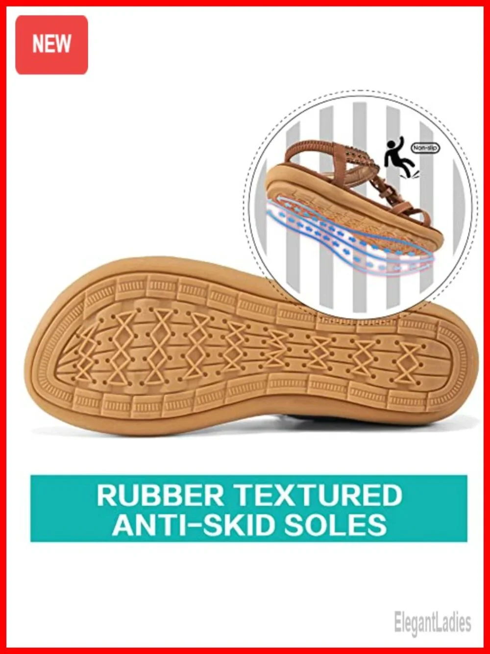 Comfort Sandals with Memory Foam Insole, Slip Resistant, Bohemian Rhinestone,
